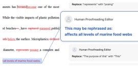 Beispiel für menschliches Korrekturlesen mit Grammatik- und Klarheitsänderungen