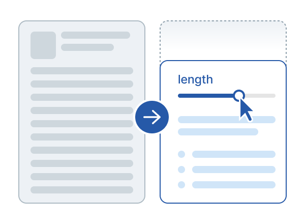 Zusammenfassungsformat und Längenkontrolle